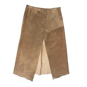 Vintage Jane Doe Leather Collection Leather Suede Strait Pencil Slit Skirt